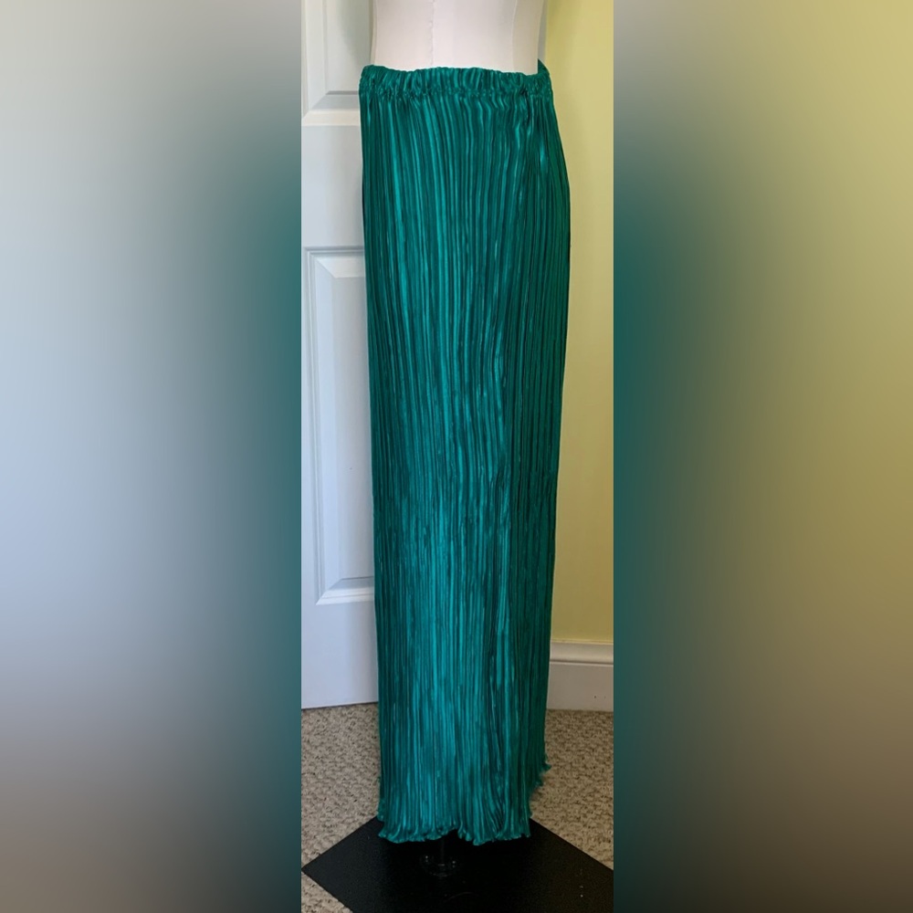 VTG GLAM George F. Couture Emerald Green 2PC Evening Suit Set Floral Detail - Picture 3 of 13